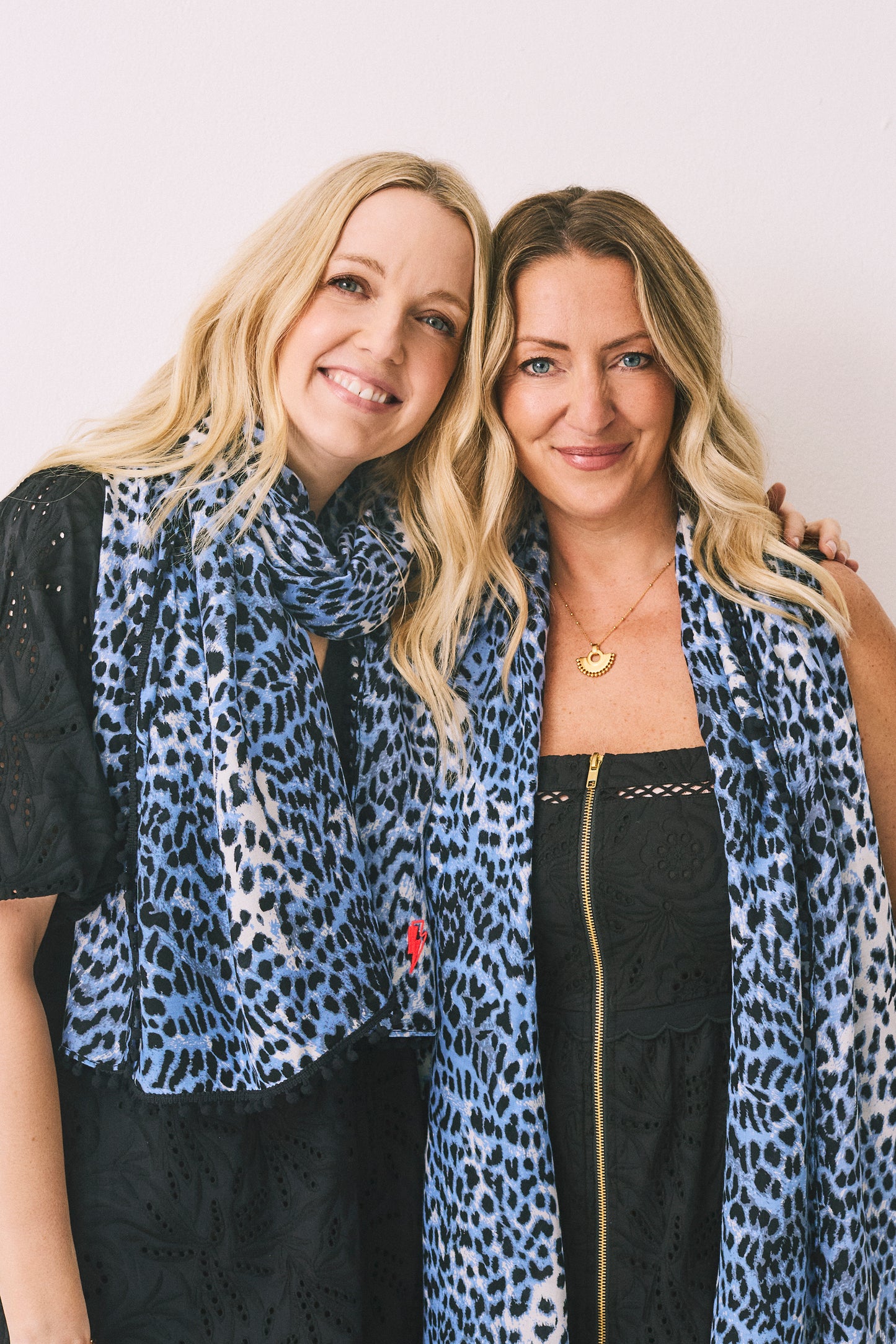 Scamp & Dude x Lauren Laverne White with Blue and Grey Cheetah Charity Super Scarf