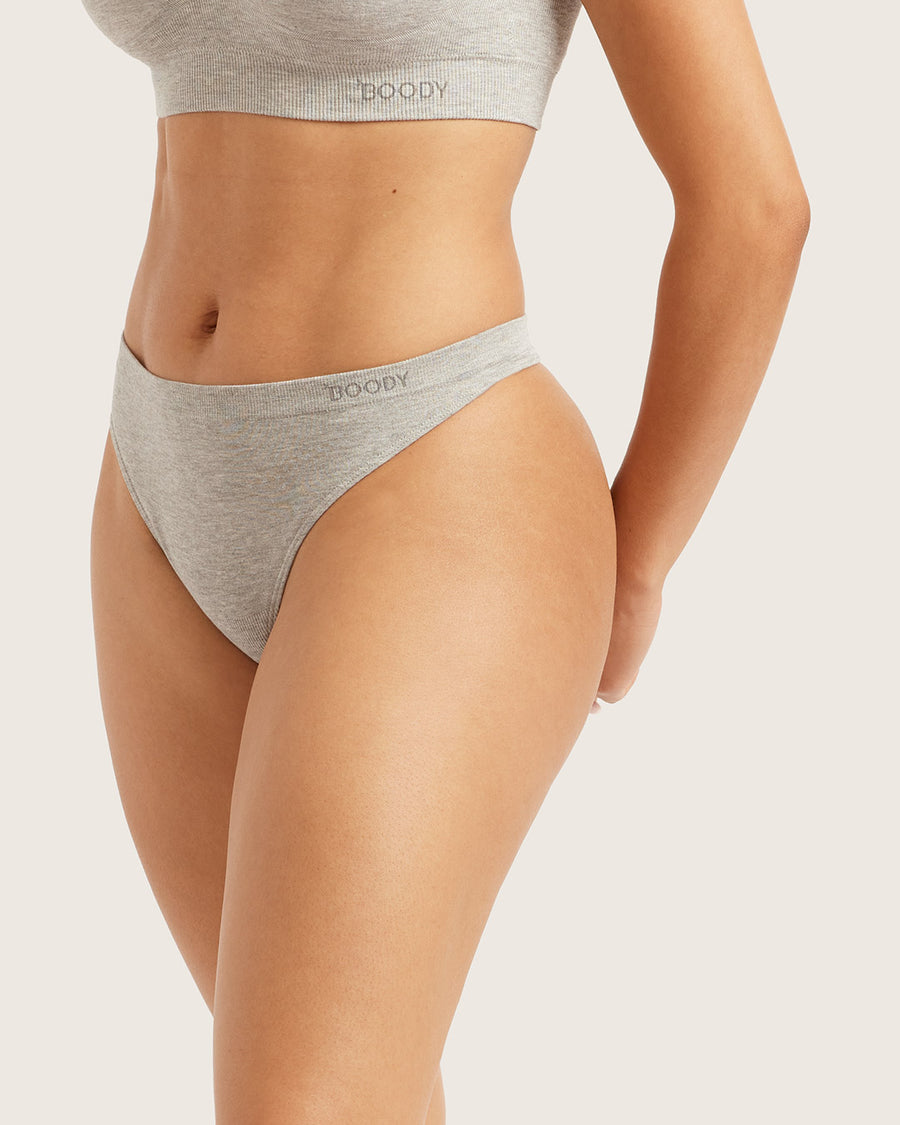 Bamboo G-String - Light Grey Marl