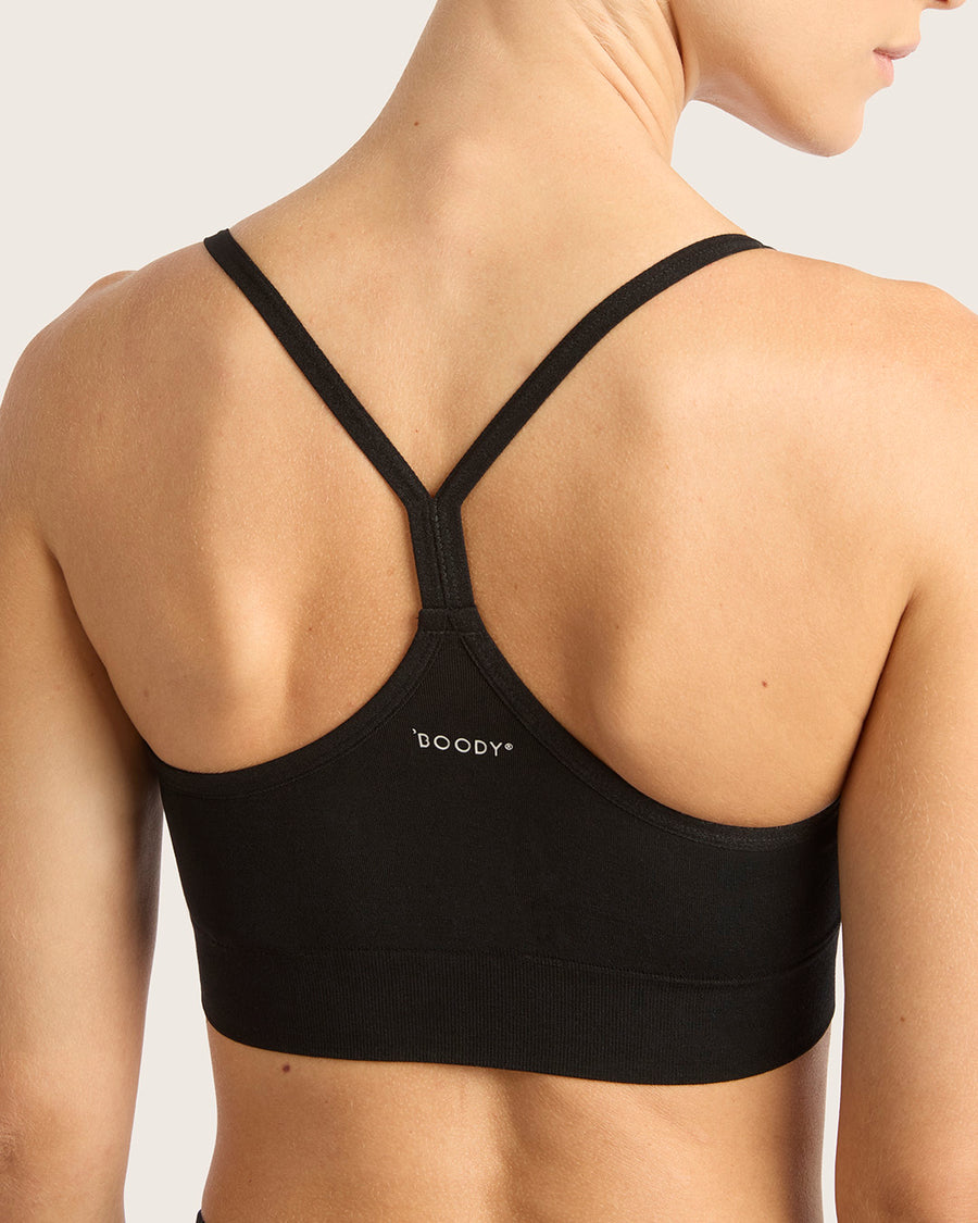 Racerback Bamboo Bralette - Black