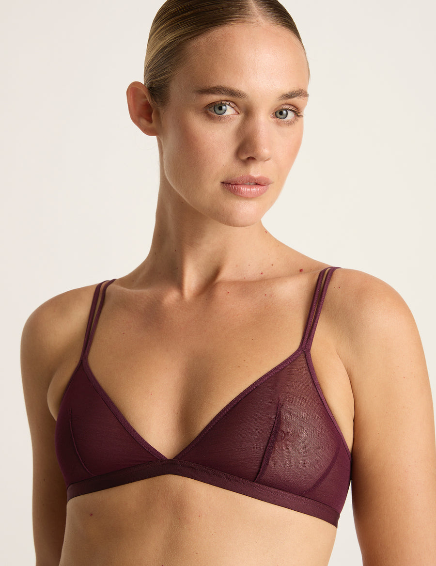 FreeMesh Bamboo Triangle Bralette - Fig