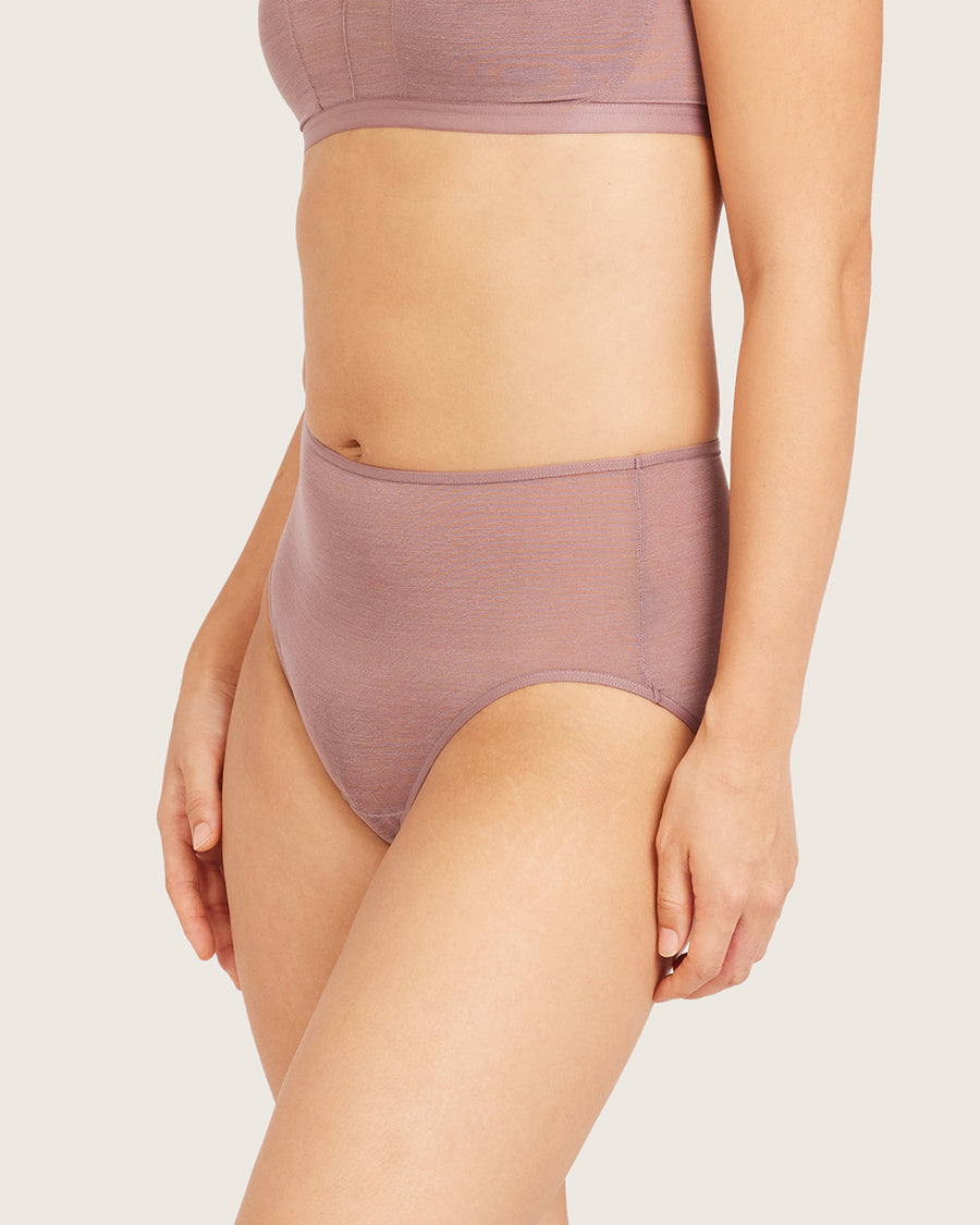 Bamboo FreeMesh High-Cut Full Briefs - Mauve
