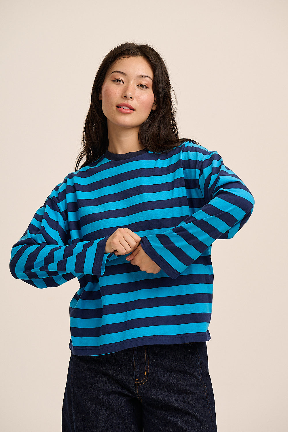Roxy Long Sleeve Top - Blue Stripe