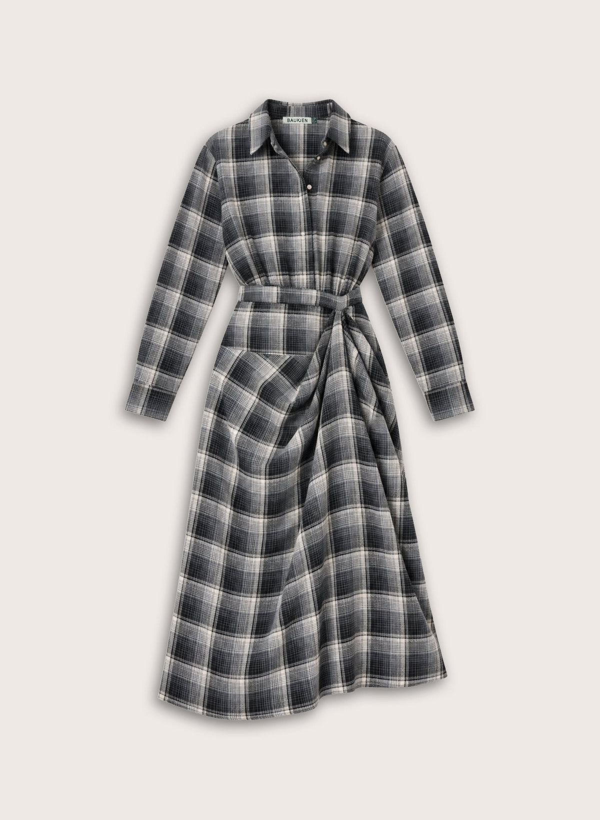 Tami Check Shirt Dress - Grey Check