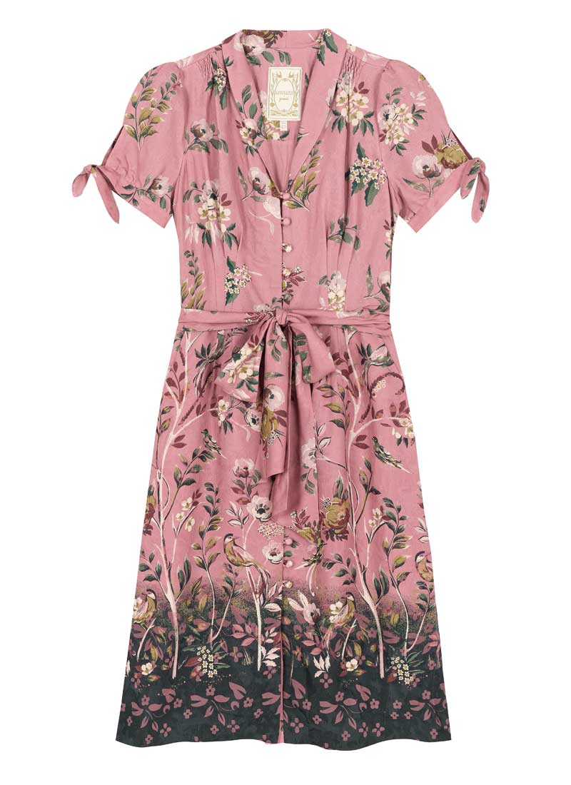 Christina Hendricks X Joanie - Wallflower Chinoiserie Floral Print Midi Tea Dress