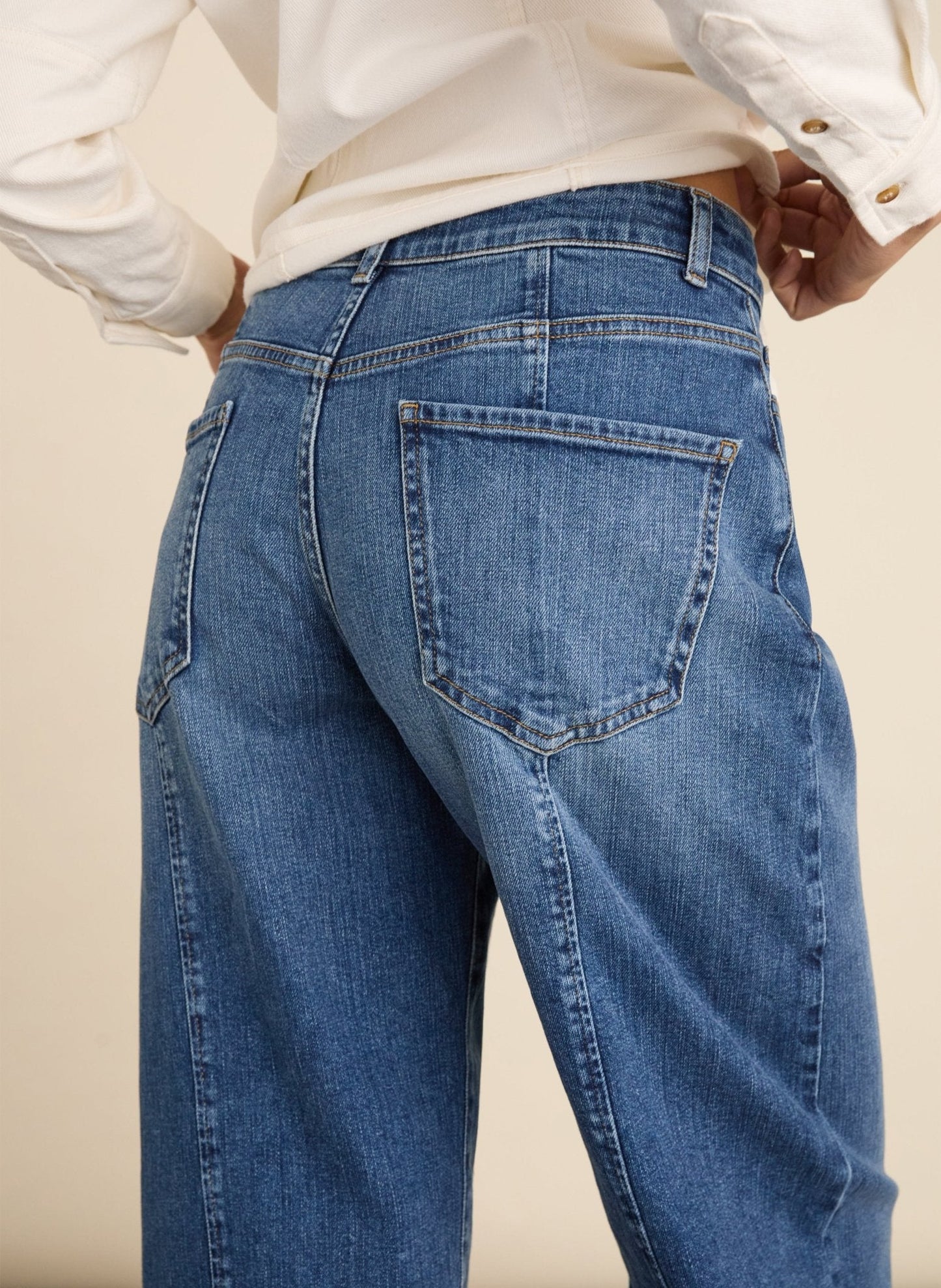 Wyatt Organic Cotton Stretch Denim Barrel Jeans - Washed Indigo