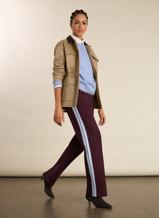 Tippi 2.0 Side Stripe Trousers / Plum & Ice Blue