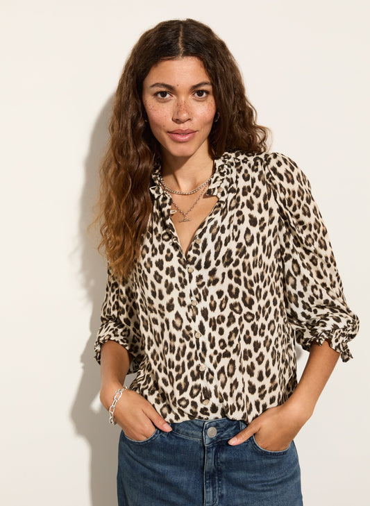 Soft leopard print blouse.