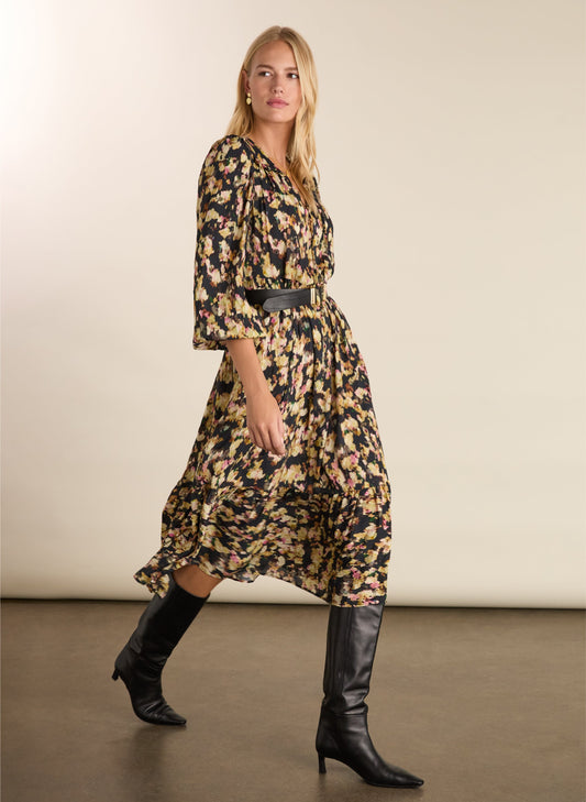 Cleo Printed Midi Dress / Navy Blossom