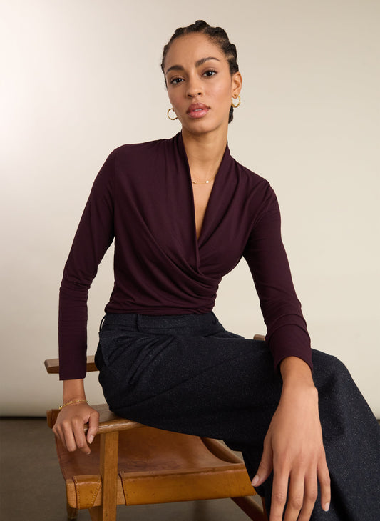 Gylda Wrap Top / Plum