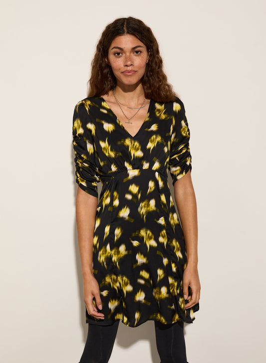 Winnie Dress Black Blurred Floral