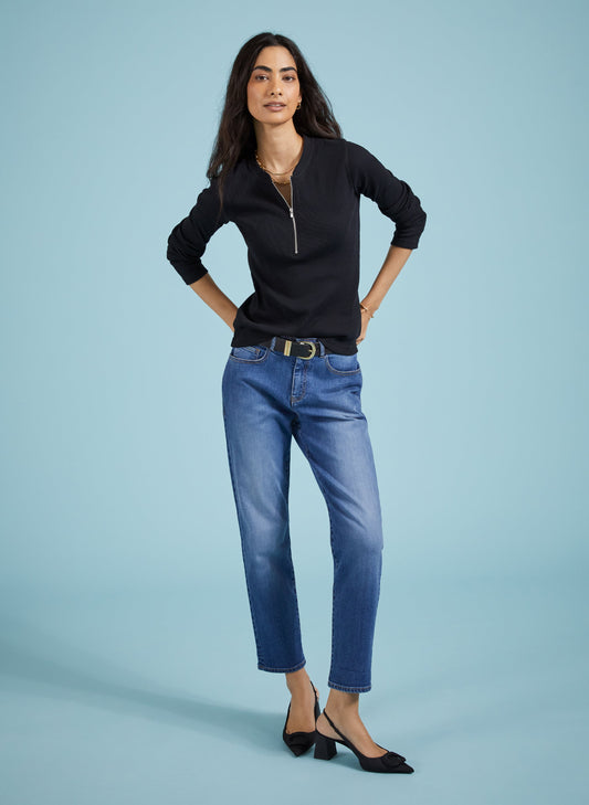 Baukjen Organic Cotton Stretch Boyfriend Jeans / Washed Indigo