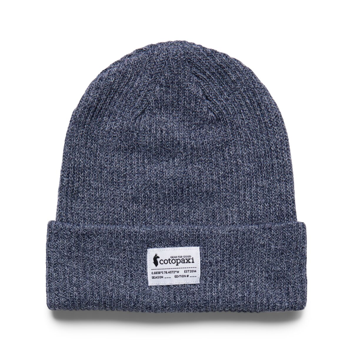Soft charcoal grey cable knit beanie by Cotopaxi.