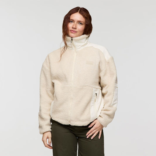Cream fleece with full zip by Cotopaxi.