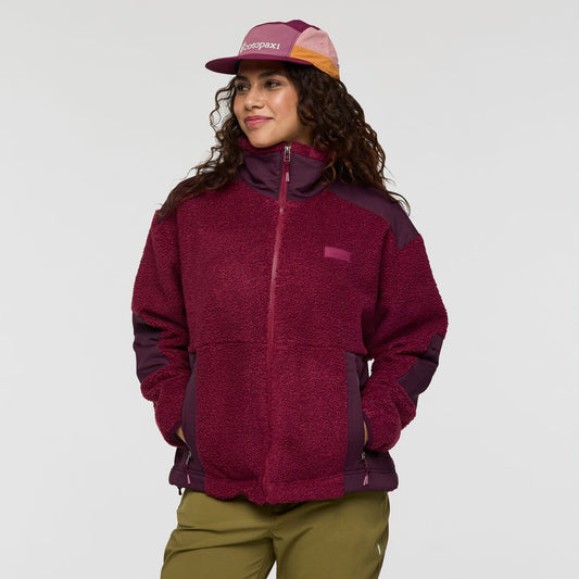 Burgundy full zip fleece by Cotopaxi.