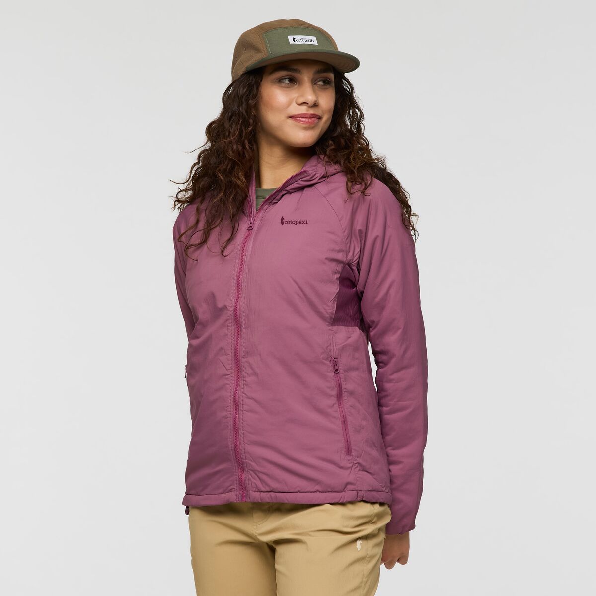 Dusky purple insulated hooded jacket by Cotopaxi.