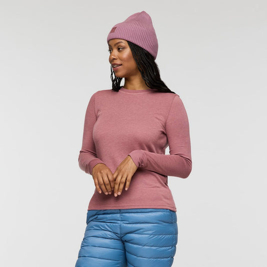 Dusty pink long sleeved baselayer top by Cotopaxi.