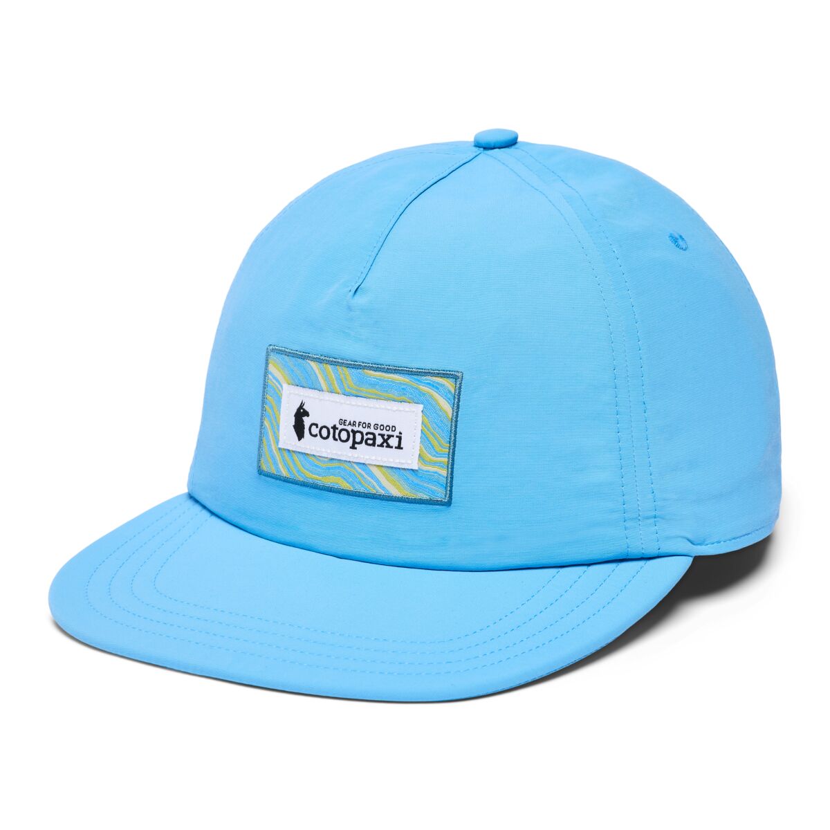 Sky blue baseball cap made from recycled nylon, with Cotopaxi Gear For Good patch.