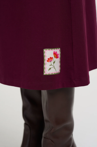 Abella Jersey Midi Dress - Wine Flower