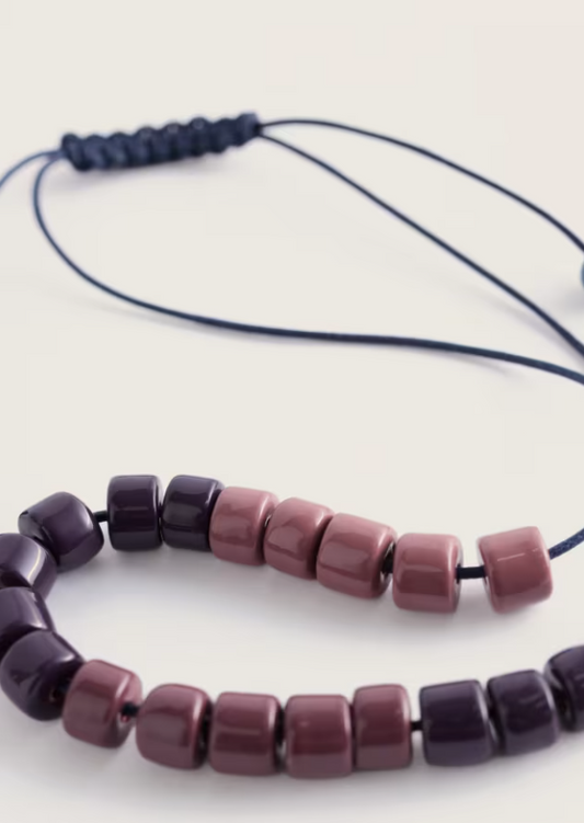 Braya Ceramic Bead Necklace - Loganberry