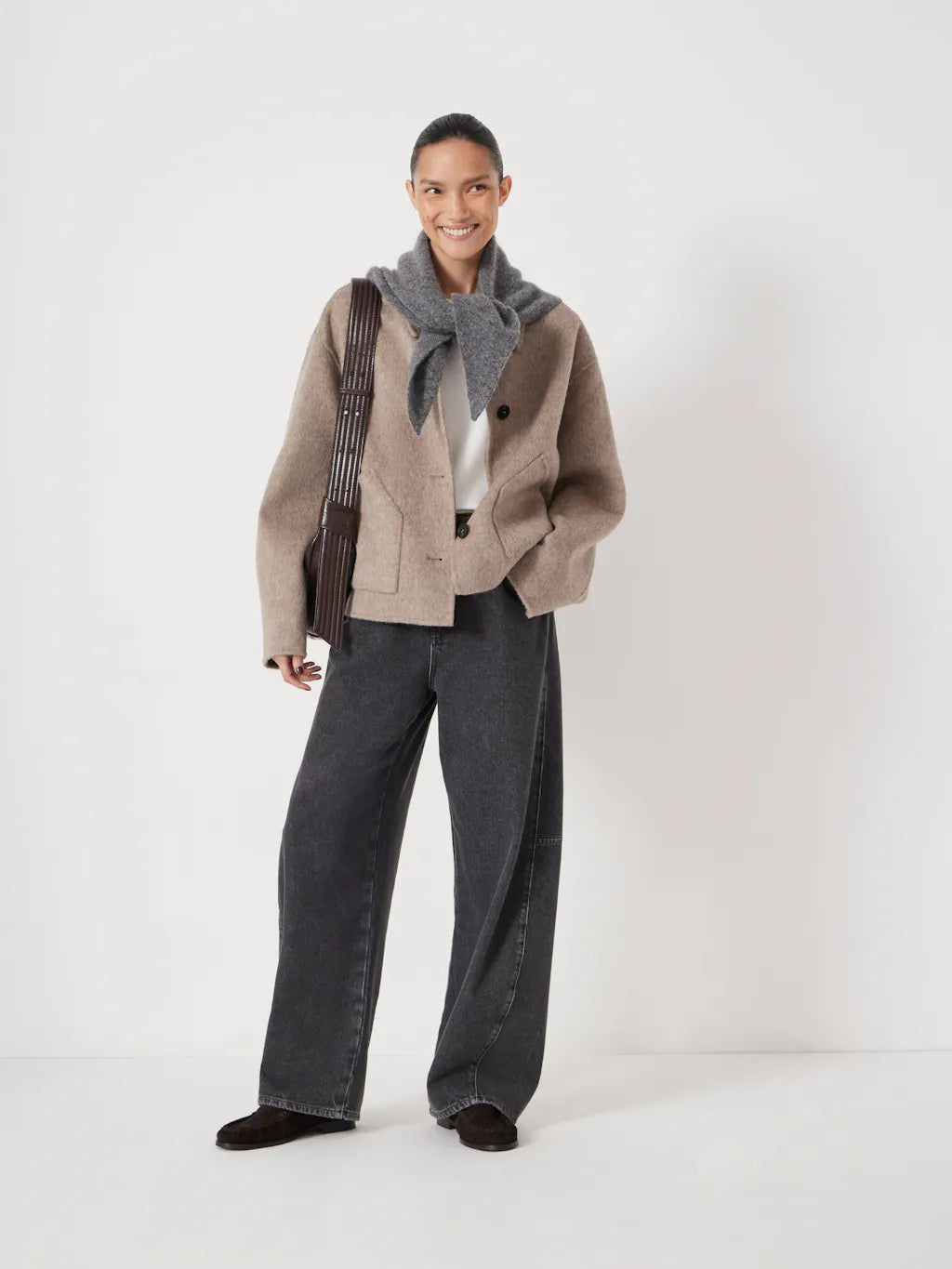 Pure Wool Double Faced Jacket - Oatmeal Marl
