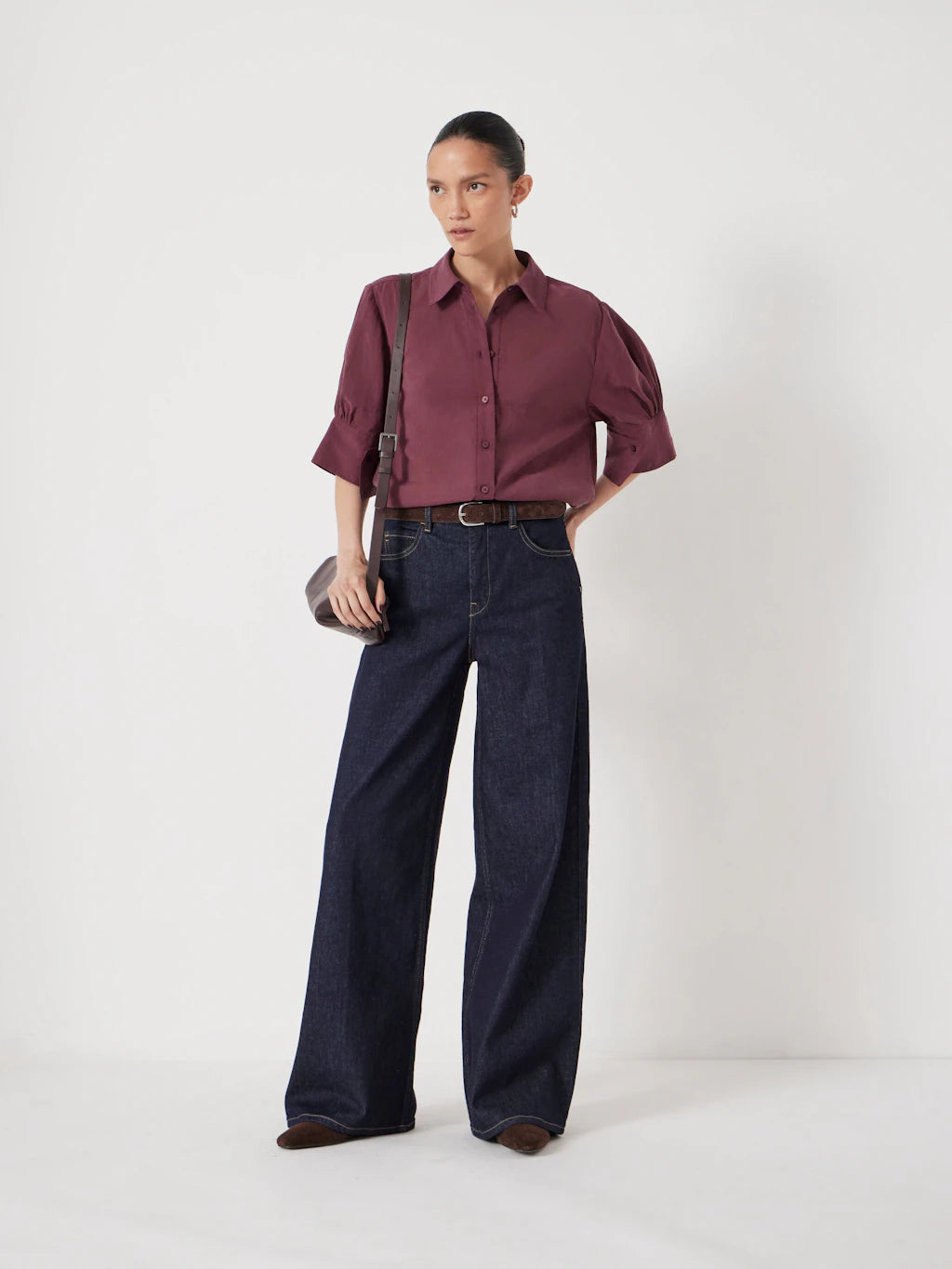 Laila Short Sleeve Shirt - Burgundy Purple