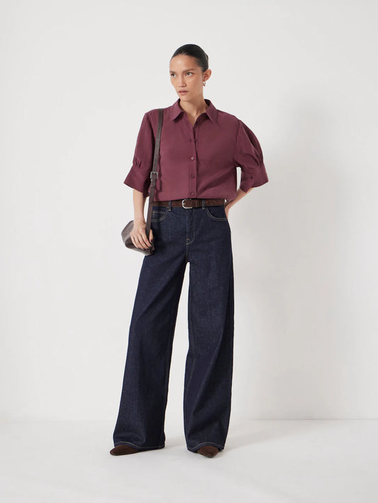 Laila Short Sleeve Shirt - Burgundy Purple