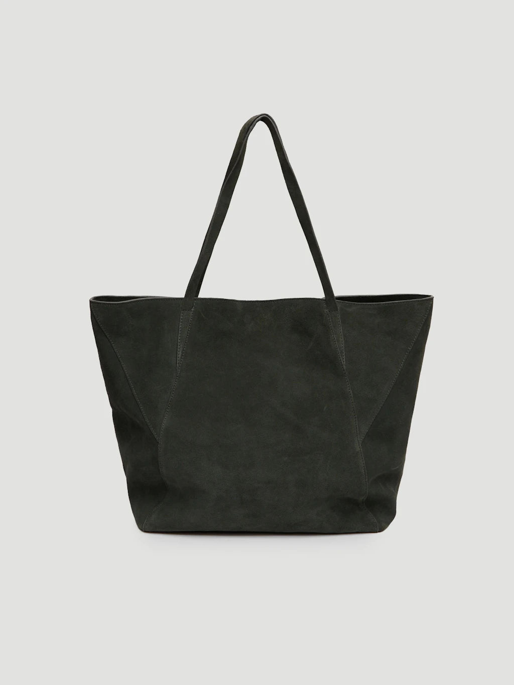 Saffie Suede Panel Tote Bag - Teal Green