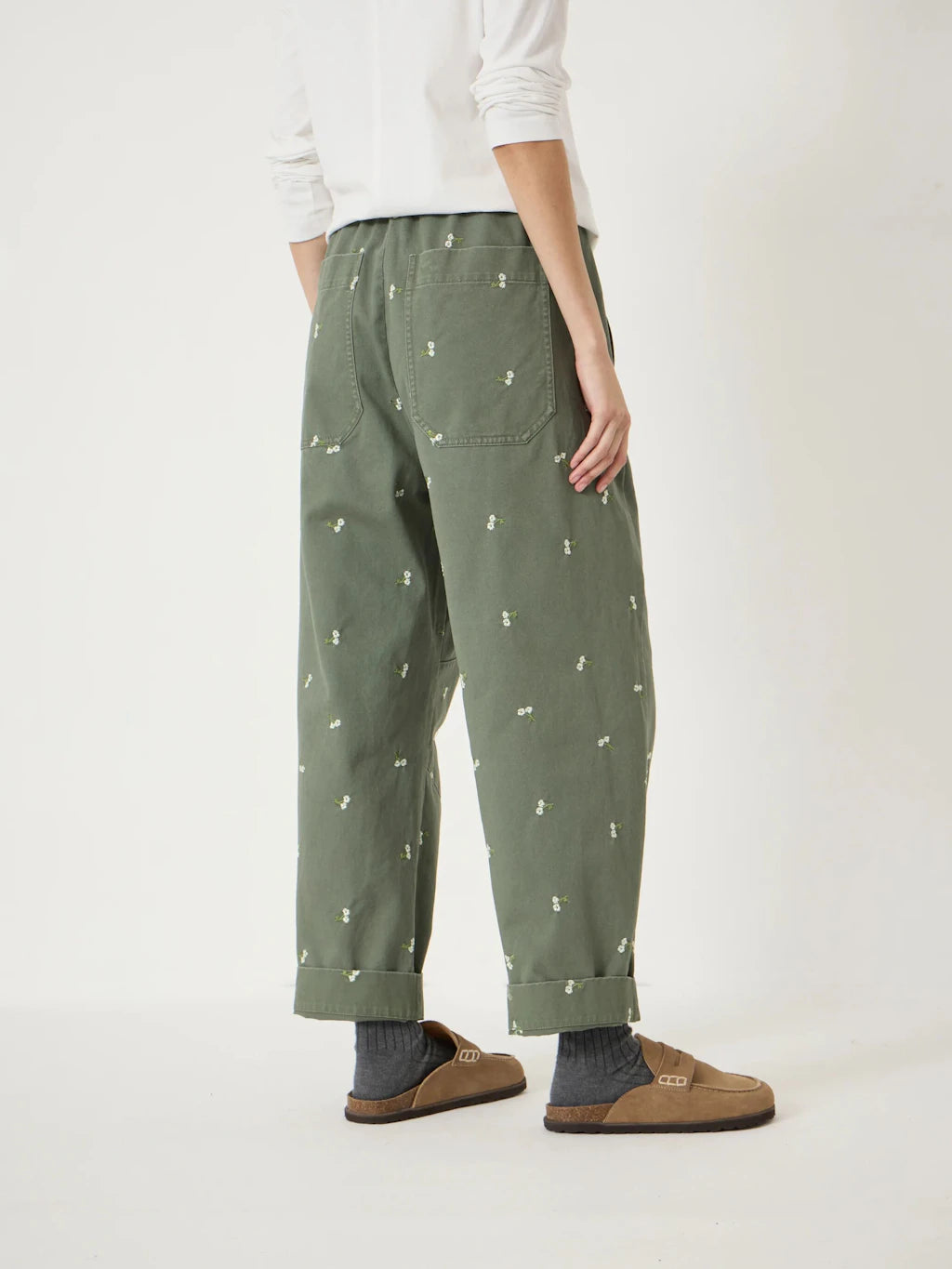 Jack Barrell Leg Embroidered Trousers - Teal Green