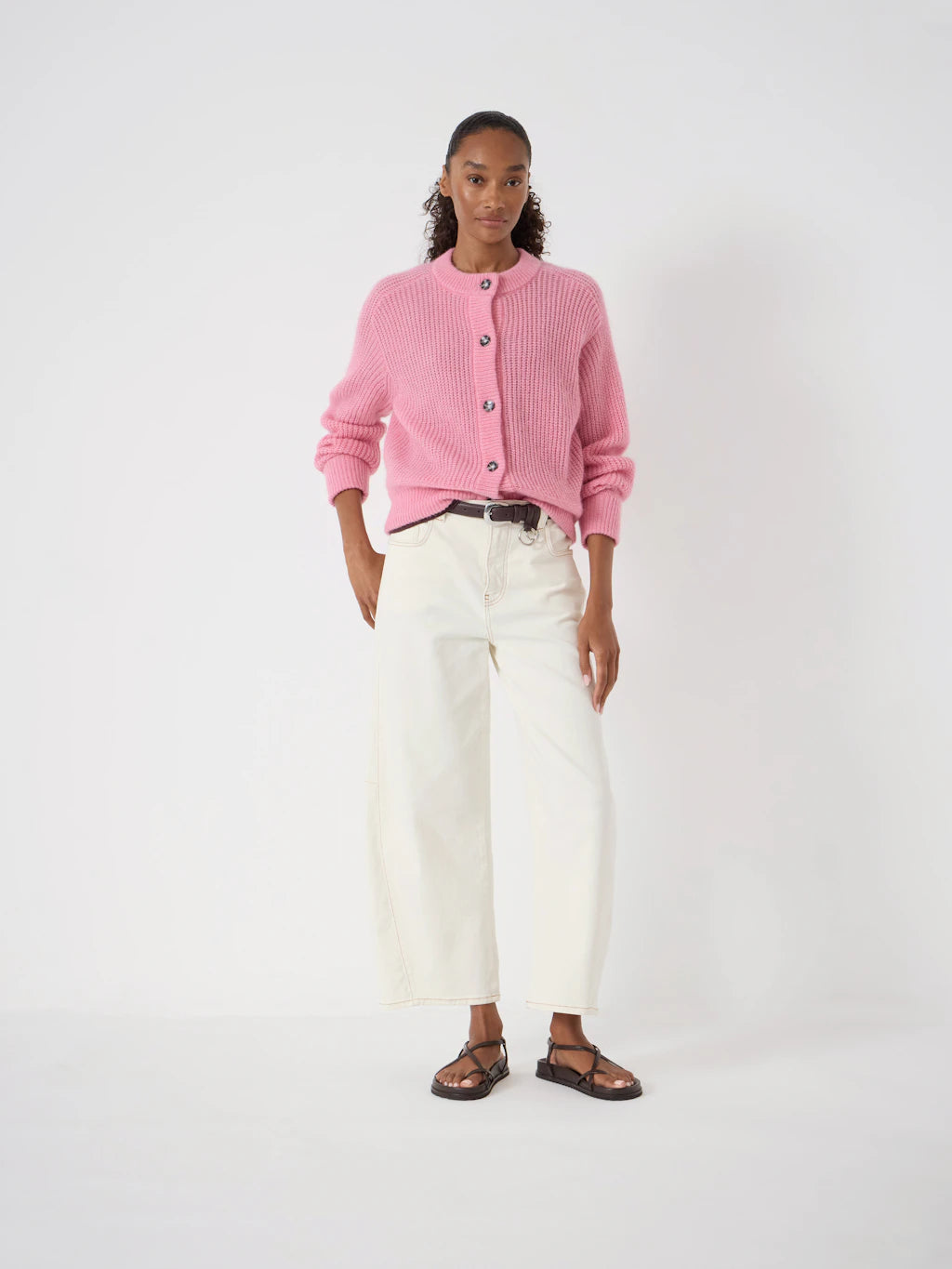 Raven Wool Blend Cardigan - Rose Pink