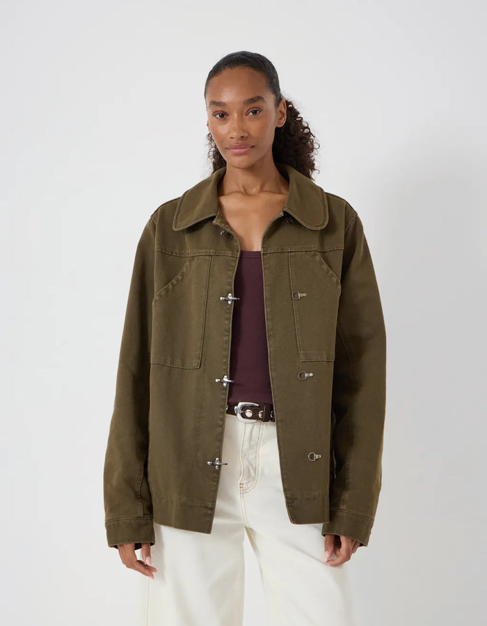 Jayda Utility Jacket - Dark Olive Green