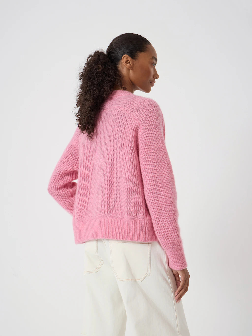 Raven Wool Blend Cardigan - Rose Pink