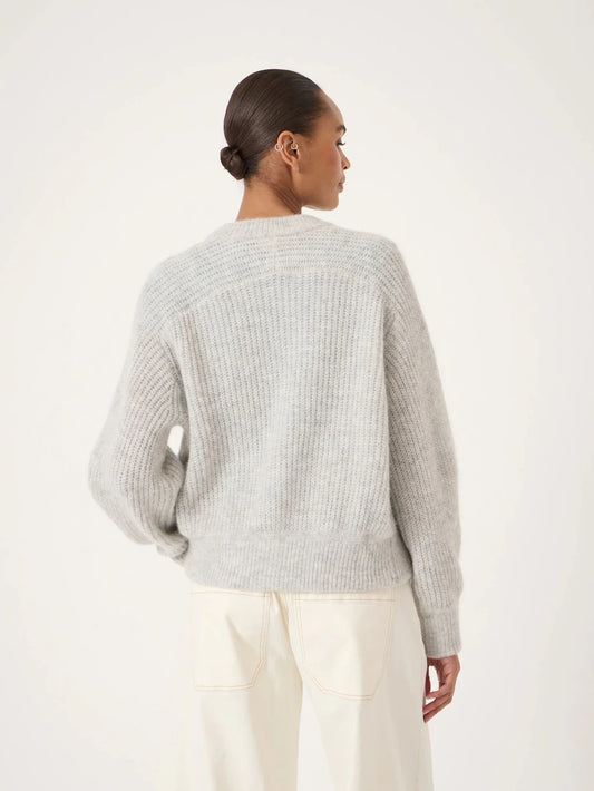 Raven Wool Blend Cardigan - Light Grey Marl
