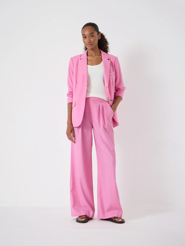 Lya Wool Blend Wide Leg Trousers - Pink