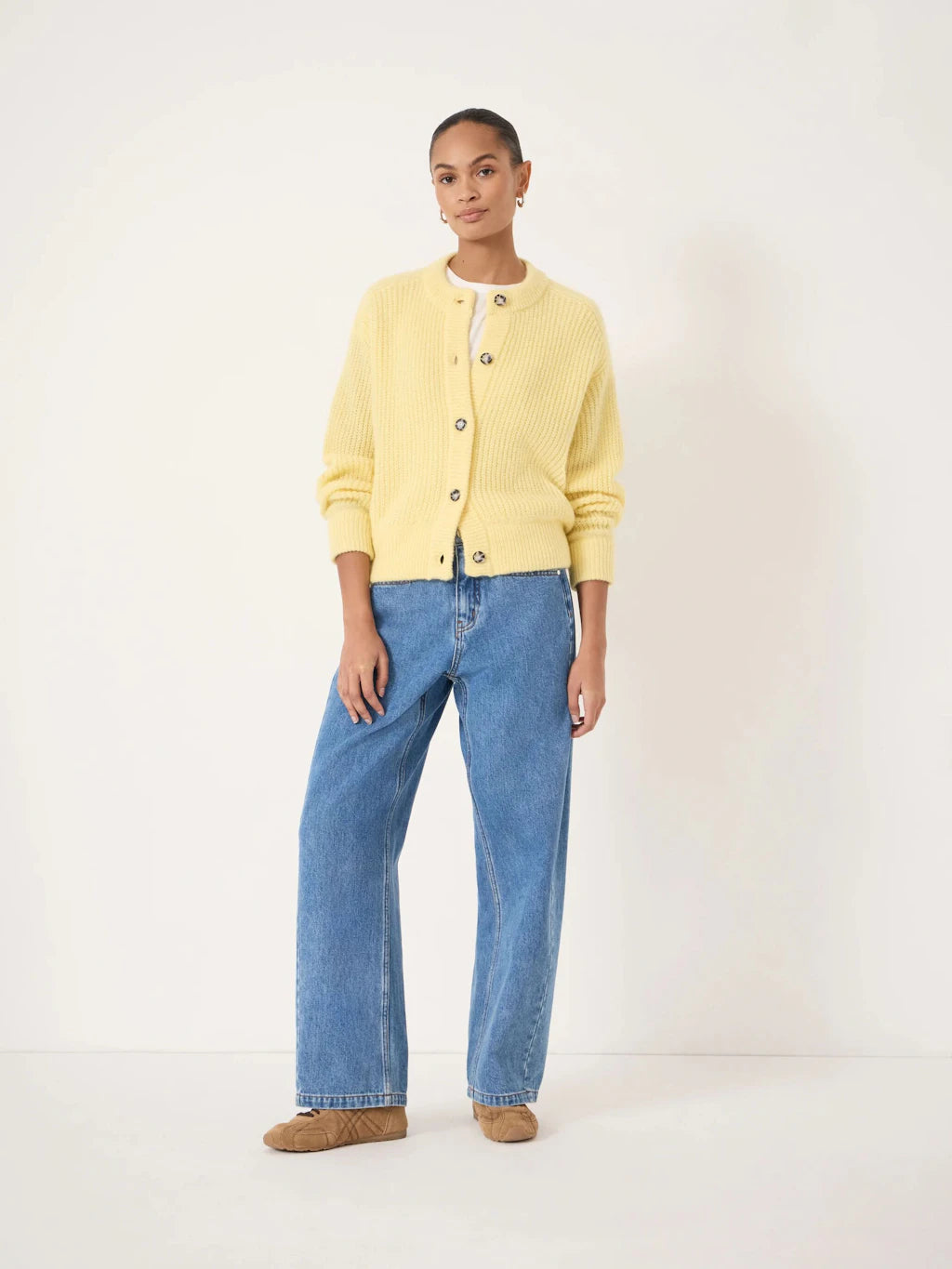 Raven Wool Blend Cardigan - Butter Yellow