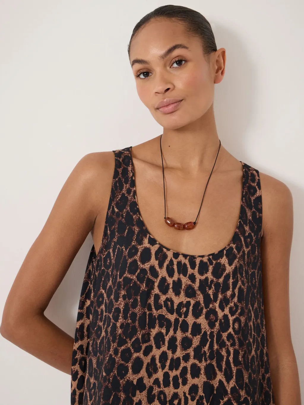 Liddie Air Flow Barrel Tank Dress - Soft Leopard