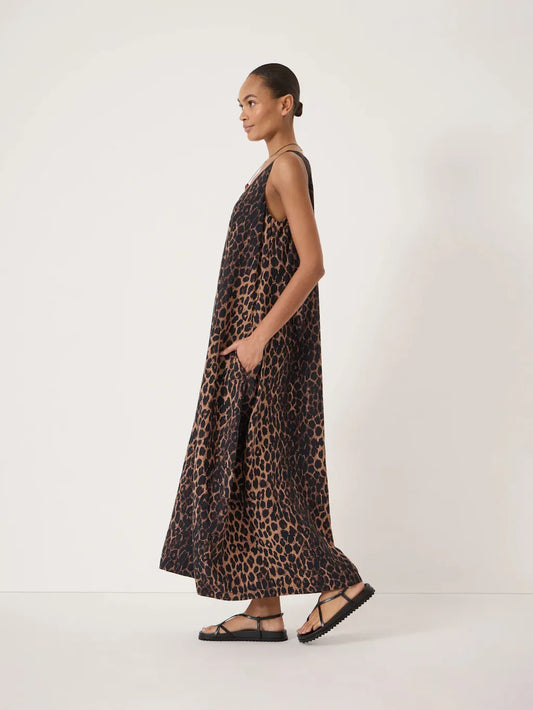 Liddie Air Flow Barrel Tank Dress - Soft Leopard