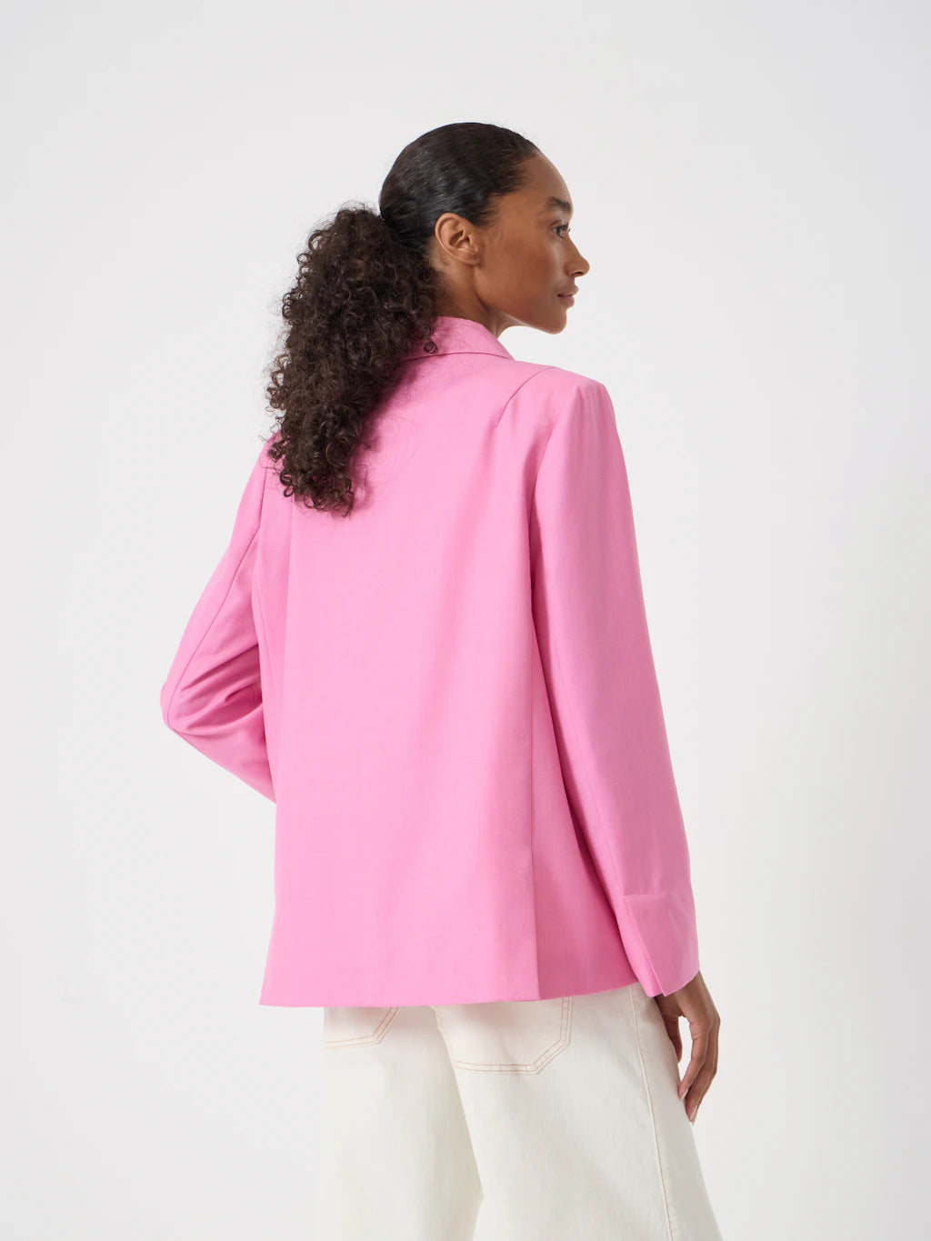 Bel Relaxed Wool Blend Lined Blazer - Pink