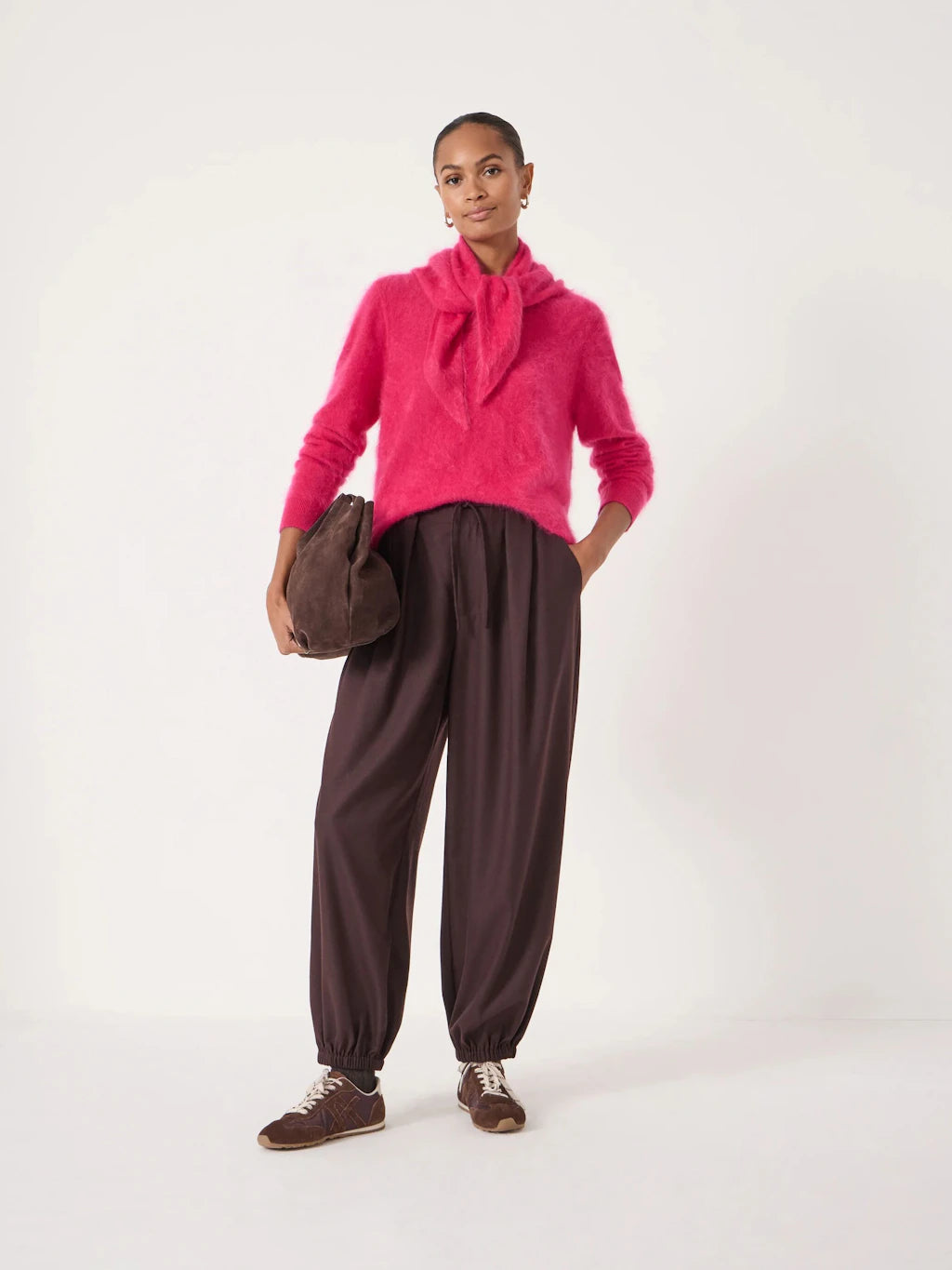 Brushed Cashmere Jumper - Magenta Pink