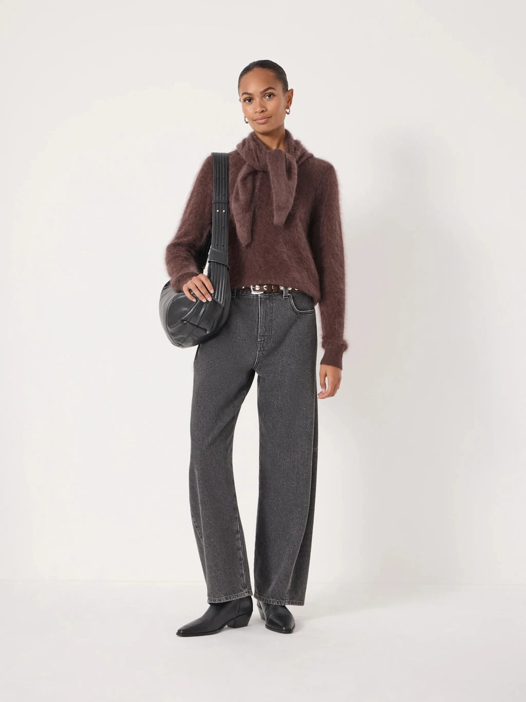 Brushed Cashmere Jumper - Chocolate Brown