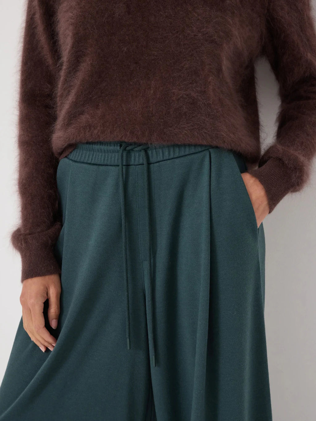Taylor Wide Leg Trousers - Teal Green