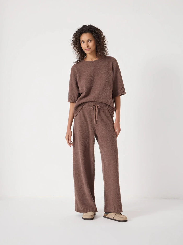 Soft brown boucle loungewear trousers. 