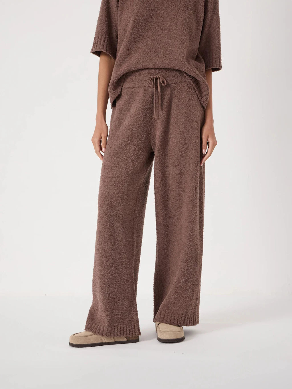 Supersoft Lux Wide Leg Trousers - Mocha Brown