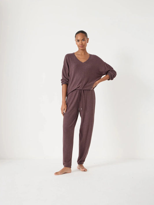 Chocolate brown supersoft joggers.
