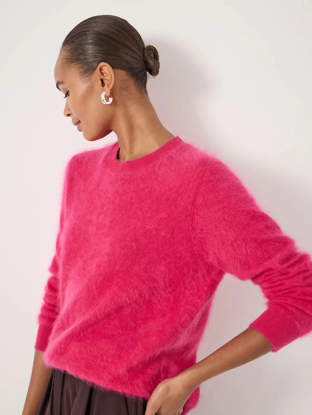 Brushed Cashmere Jumper - Magenta Pink
