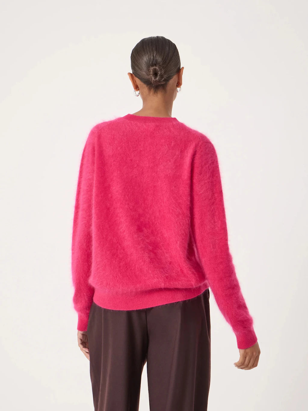 Brushed Cashmere Jumper - Magenta Pink
