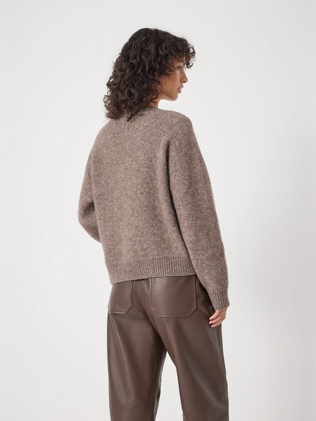 Wool Blend Star Jacquard Jumper - Antler Brown