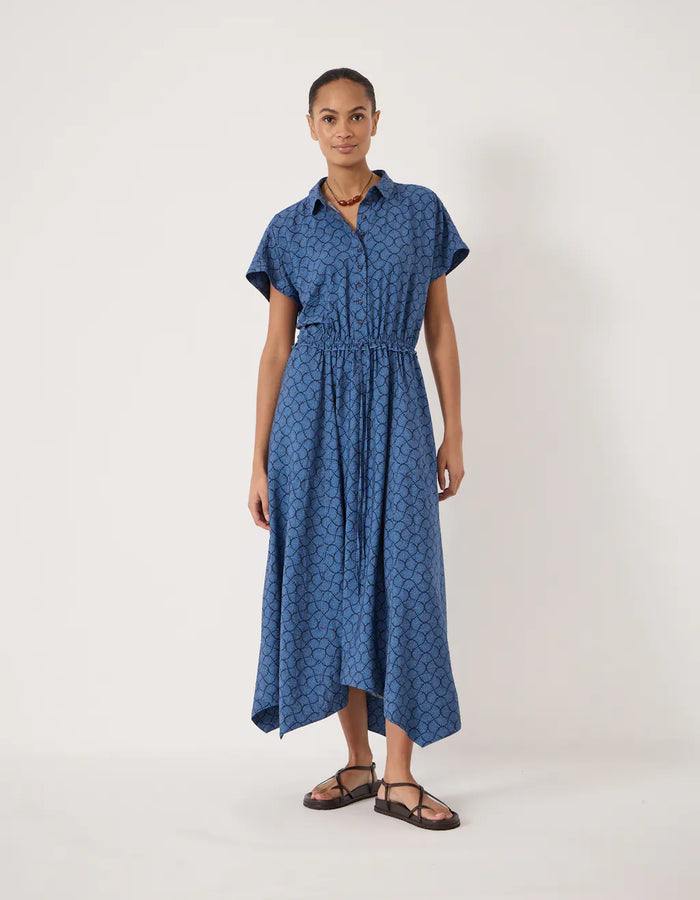 Lila Short Sleeve Hanky Hem Dress - Seashell