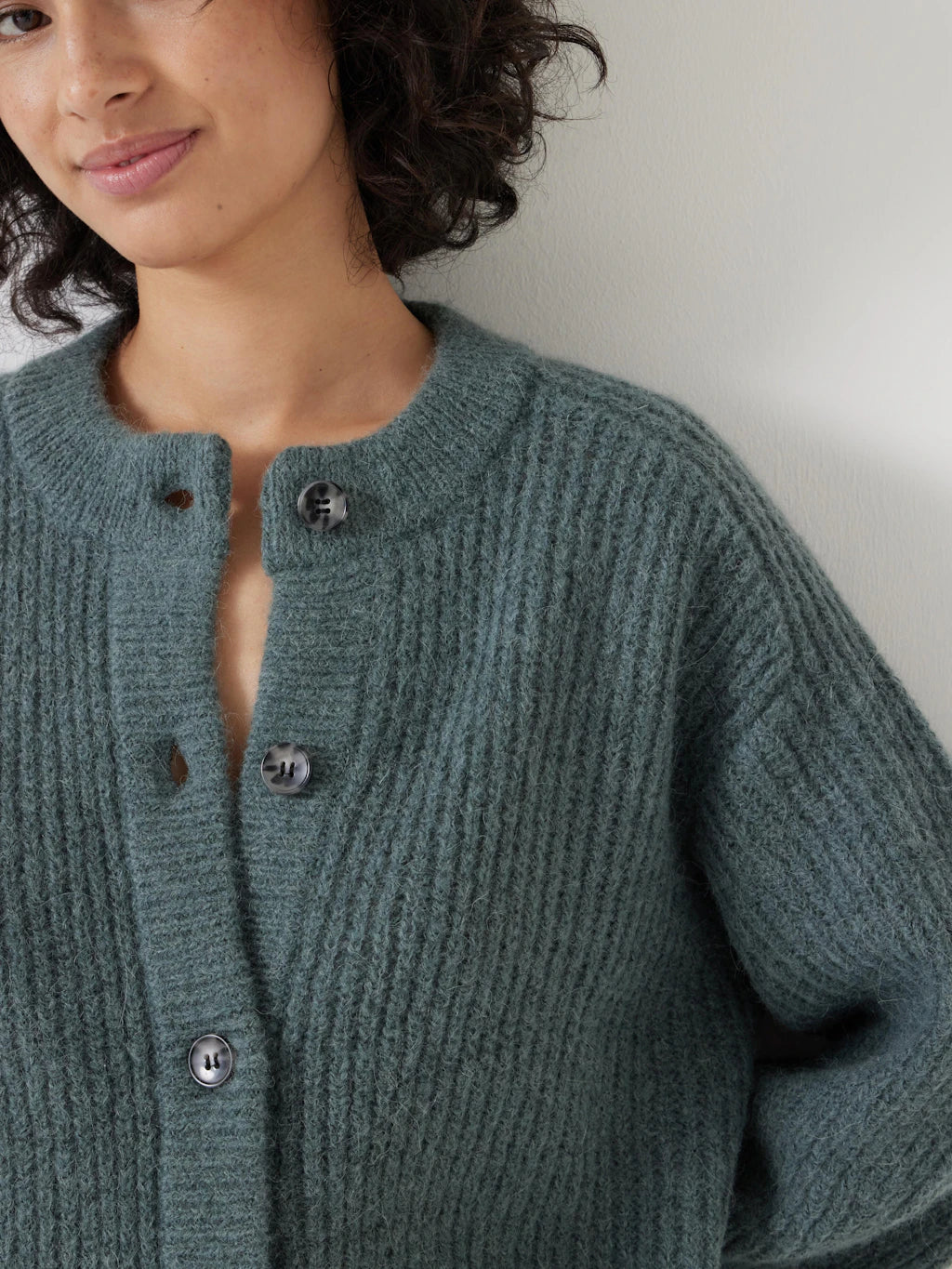 Raven Wool Blend Cardigan - Sage Green