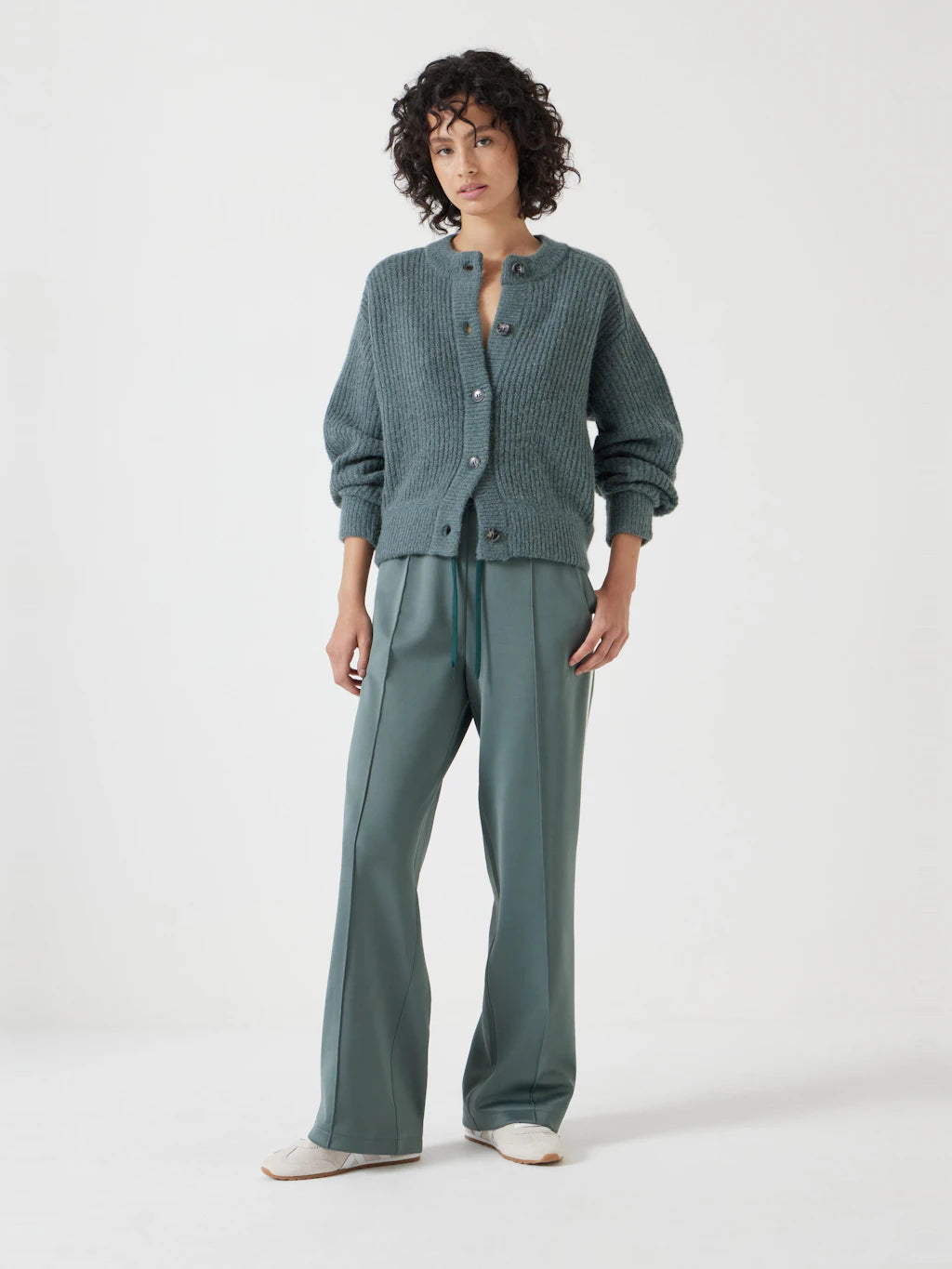 Raven Wool Blend Cardigan - Sage Green