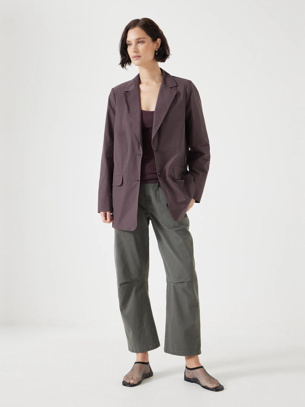 Technical Lined Blazer - Raisin Brown